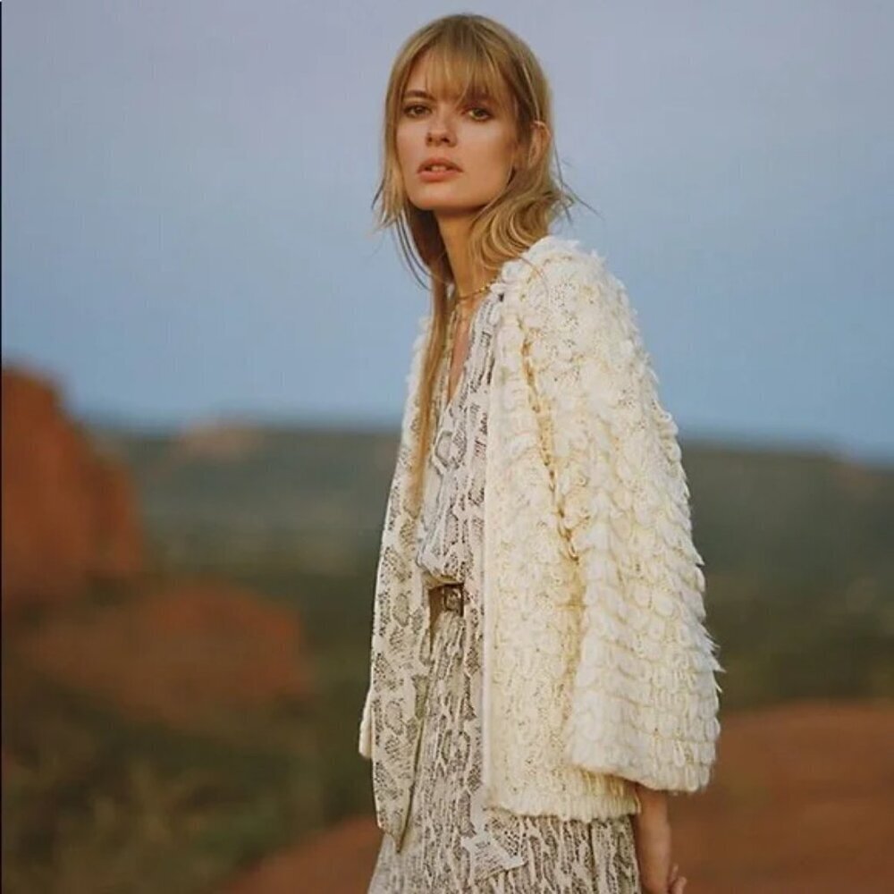 Anthropologie Akemi + Kin Looped-Knit Cardigan one size wool polyester blend